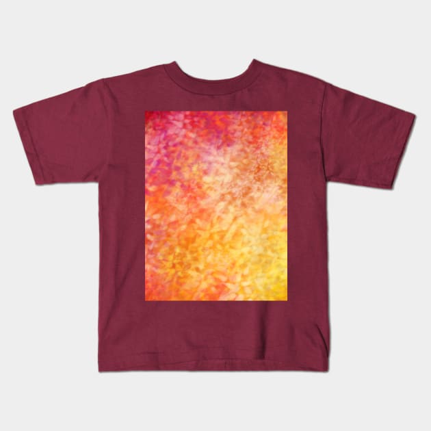 Vibrant Fall Autumn Leaves Pattern Kids T-Shirt by Art by Deborah Camp
